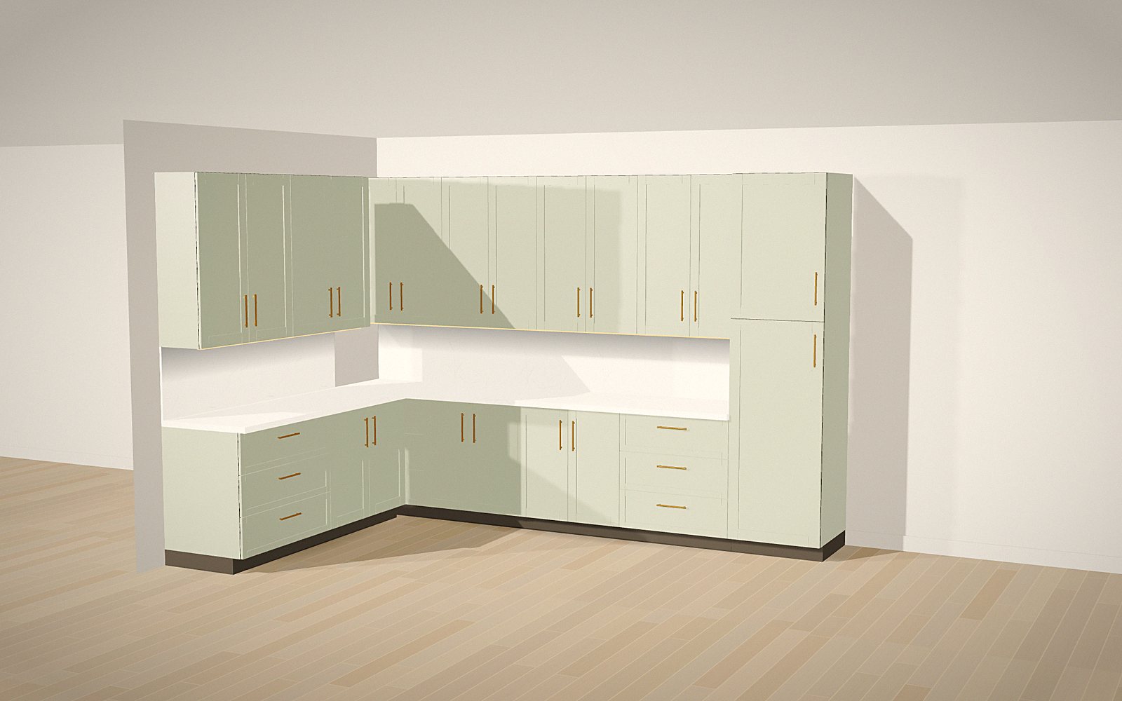 Sage shaker: 3D rendering of a Kabinet Worx design